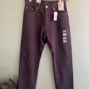 NWT Brown Levi’s 501 Straight Denim